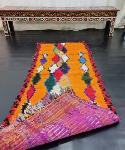 Orange And Red Moroccan Rug