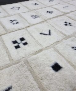 White And Black Abstract Rug