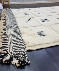 White And Black Abstract Rug