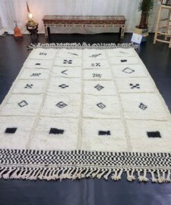 White And Black Abstract Rug