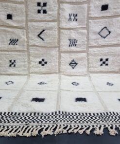 White And Black Abstract Rug