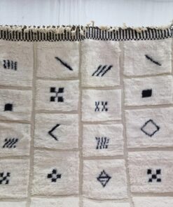 White And Black Abstract Rug