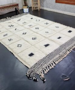 White And Black Abstract Rug