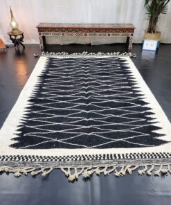 Geometric Black Wool Rug