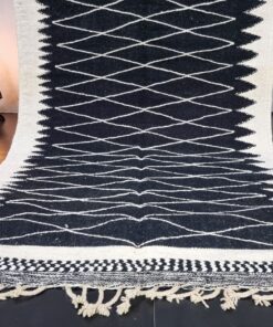 Geometric Black Wool Rug