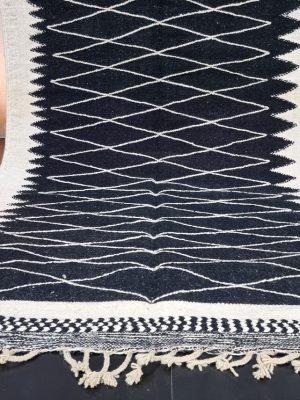 Geometric Black Wool Rug