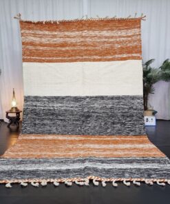 Orange And Black Striped Rug