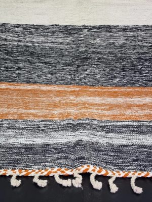 Orange And Black Striped Rug