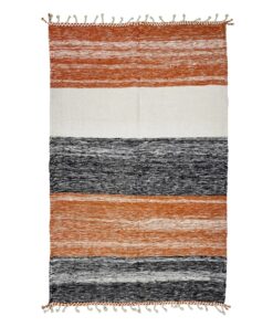 Orange And Black Striped Rug