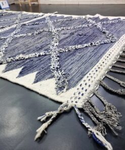 Steel Blue Geometric Rug