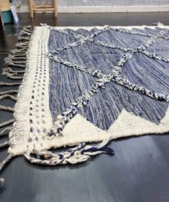 Steel Blue Geometric Rug