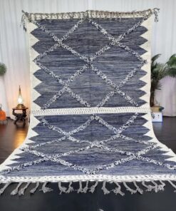 Steel Blue Geometric Rug