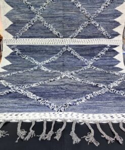 Steel Blue Geometric Rug