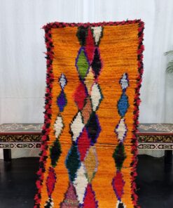 Orange And Red Moroccan Rug