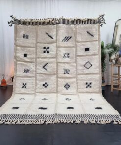 White And Black Abstract Rug