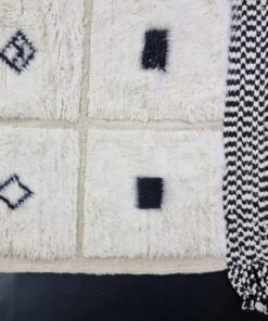 White And Black Abstract Rug