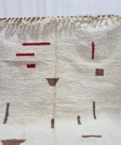 White And Red Abstract Rug