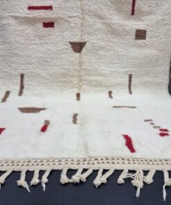 White And Red Abstract Rug