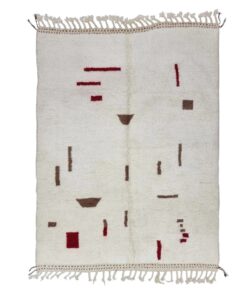 White And Red Abstract Rug