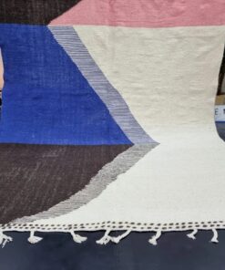 Blue and Black Geometric Rug