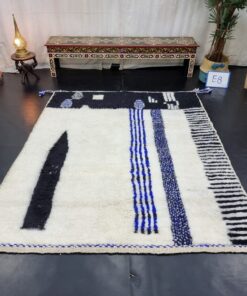 Blue And Black Abstract Rug