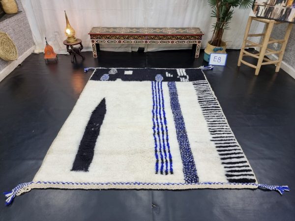 Blue And Black Abstract Rug