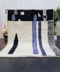 Blue And Black Abstract Rug