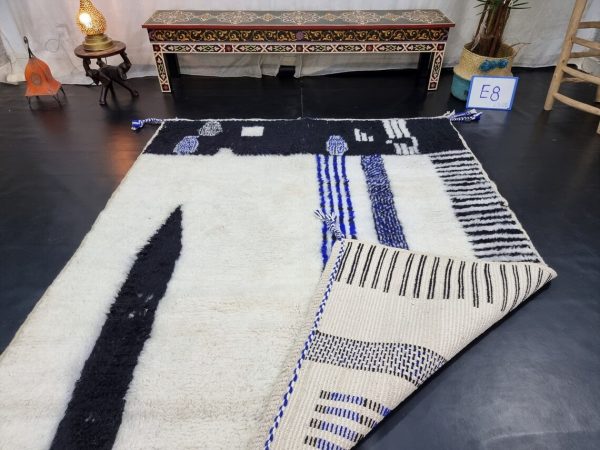 Blue And Black Abstract Rug