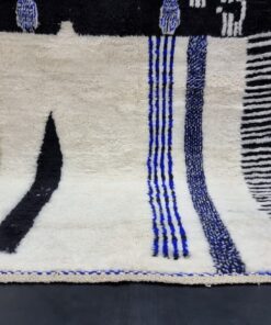 Blue And Black Abstract Rug