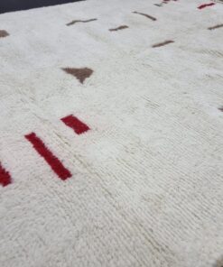 White And Red Abstract Rug