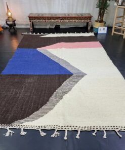 Blue and Black Geometric Rug