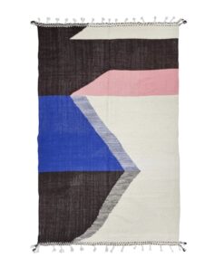 Blue and Black Geometric Rug