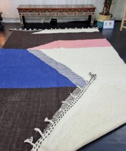 Blue and Black Geometric Rug