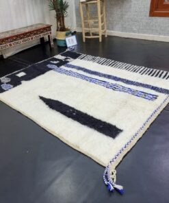 Blue And Black Abstract Rug