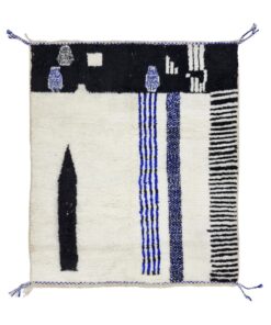 Blue And Black Abstract Rug