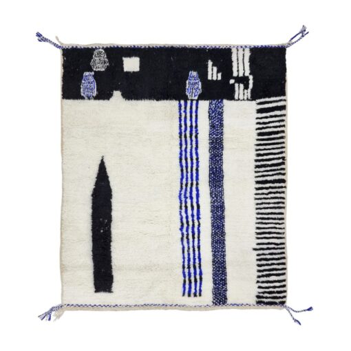 Blue And Black Abstract Rug