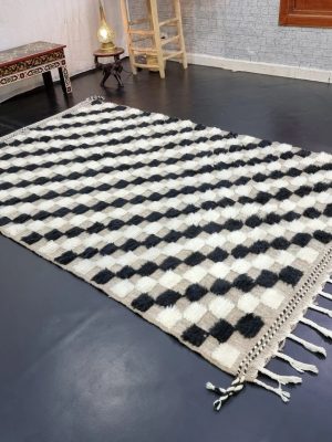 White and Pale Brown Rug