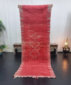 Faded Red Geometric Rug