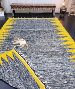 Black and Yellow Geometric Rug