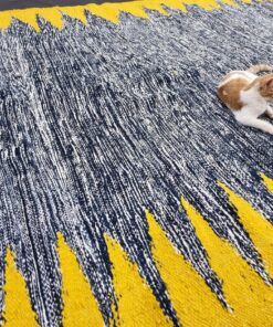 Black and Yellow Geometric Rug