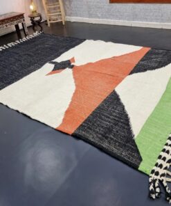 Black and Orange Abstract Rug