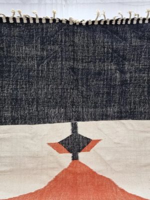 Black and Orange Abstract Rug