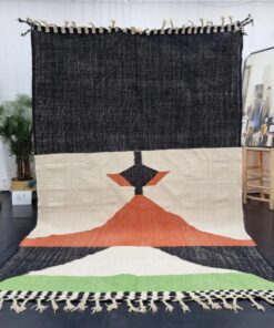 Black and Orange Abstract Rug