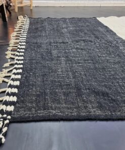 Black and Orange Abstract Rug