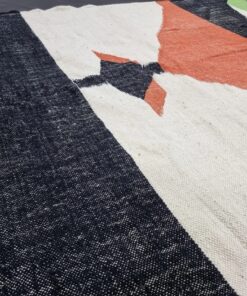 Black and Orange Abstract Rug