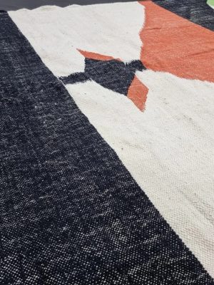 Black and Orange Abstract Rug