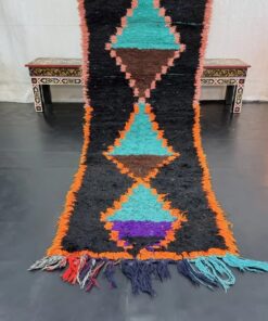 Black And Sea Blue Vintage Rug