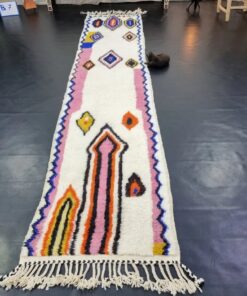 Geometric White Wool Carpet