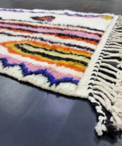 Geometric White Wool Carpet