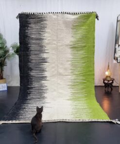 Black And Green Striped Rug